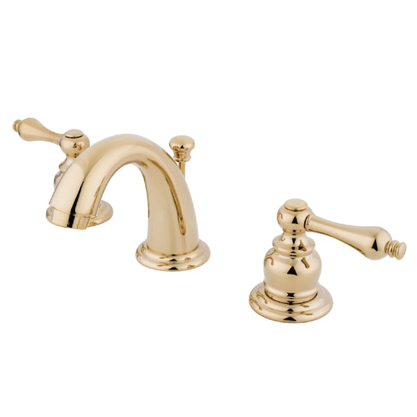 English Country Widespread Bathroom Faucet, Polished Brass